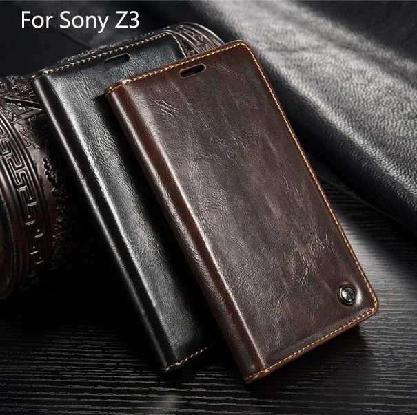 melhor CaseMe Marca de Negócios de luxo Caixa Do Telefone para Sony Xperia Z3 Z5 Z4 Alta Qualidade Auto Magnetic Virar Capa Carteira para Sony Xperia Z3