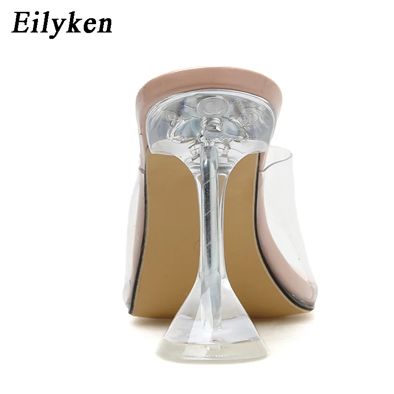 Koop Eilyken Oranje Zilver Pvc Jelly Slippers Open Teen Hoge Hakken Vrouwen Transparante Perspex Slippers Schoenen Hak Clear Sandalen Maat 42