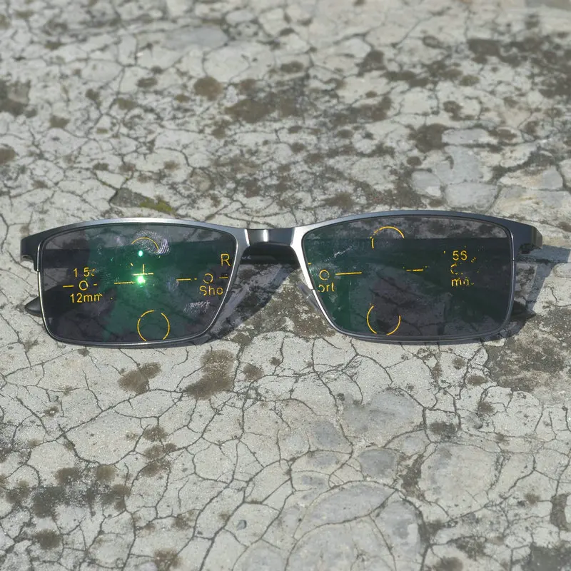 Переходные солнцезащитные очки фотохромные очки для чтения прогрессивные линзы из смолы расстояние двойные прогрессивные многофокальные очки UV400 NX - Цвет оправы: gun