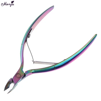 

Monja Nail Art Colorful Plating Dead Skin Nipper Trimming Stainless Steel Clipper Cutter Cuticle Remove Scissor Manicure Tool