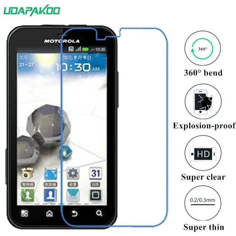 

udapakoo clear Tempered (soft glass) film for Motorola Defy ME525 MB525 Nano Explosion-proof glass Screen Protector
