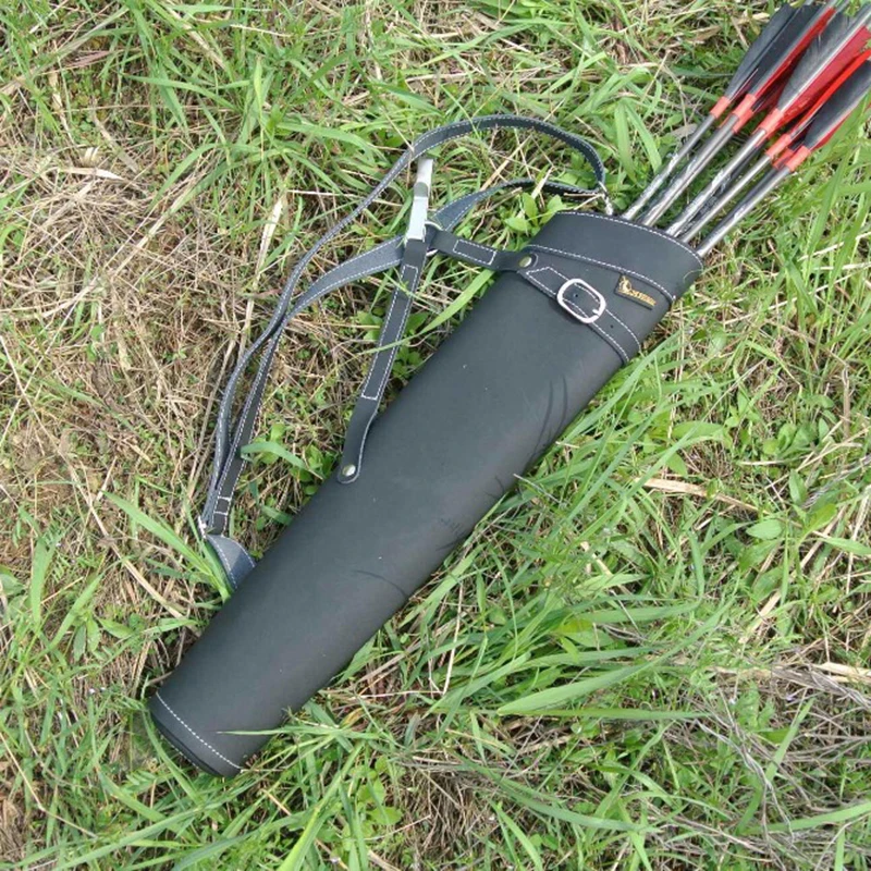 Acessório para Tiro com Arco Couro Puro Seta Quiver cm Cinto Lateral Cintura Titular Bolsa Caça 52x13 7 Arco e flecha