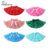 Милая пушистая юбка-пачка для новорожденных девочек, вечерние юбки принцессы с бантом, балетная юбка-американка, одежда один размер для От 0 до 2 лет