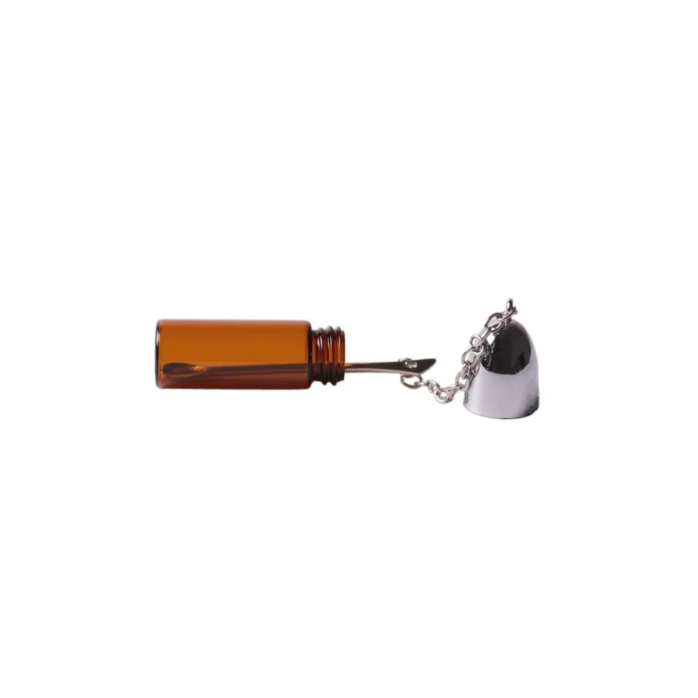 5xGlass Bullet Snorter Snuff Bottle with Metal Spoon Snorter Vial Storage Holder
