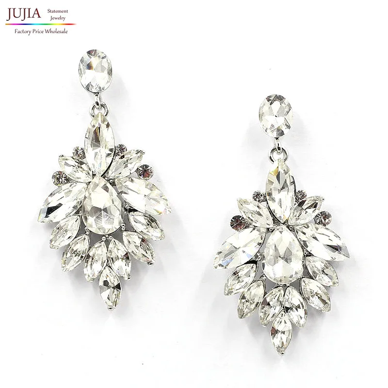 

New 2019 women statement earring fashion full crystal stud Earrings for women jewelry factory price wholesale unique earrings