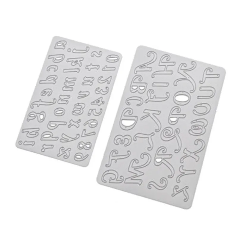

2 Pc 26 Letters Alphabet Number Cutting Dies DIY Album Scrapbooking Paper Card P10