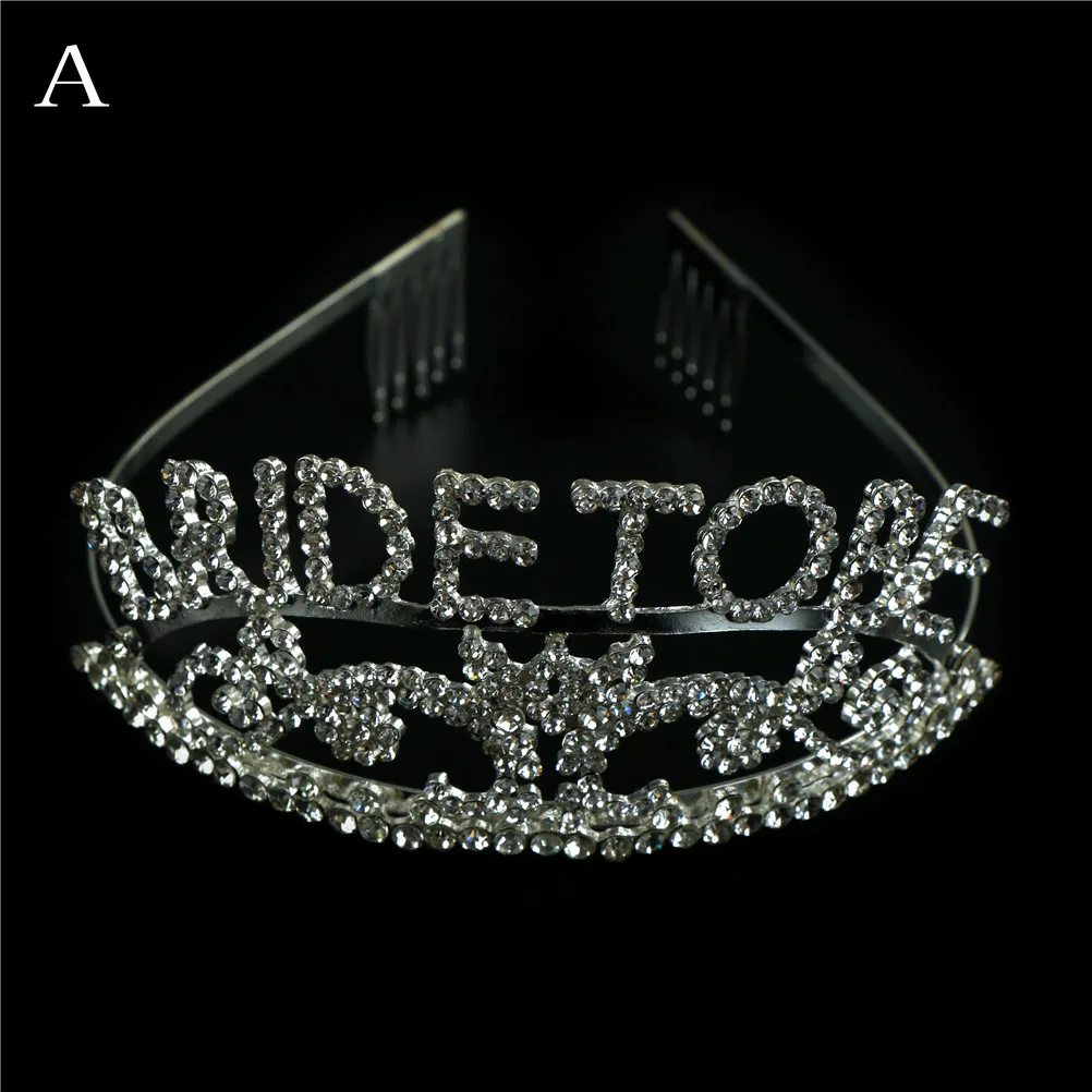 

Glitter Bride to Be set Party Decoration Gift Wedding Bridal Shower Party Supplies Rhinestone Tiara Crown hair jewelry