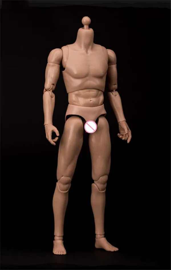

1/6 male man black skin color chest muscle muscular semi body figure for 12 inches DIY action figures collections