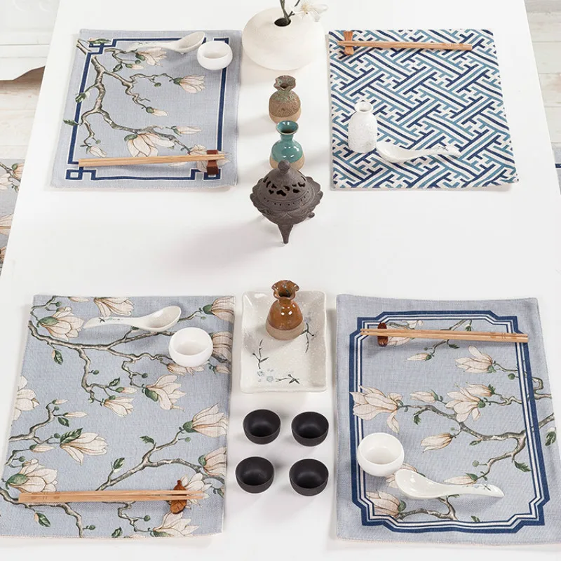 Подстилка под столовую посуду DUNXDECO из хлопка и льна|table placemats|decorative placematsfabric placemats |