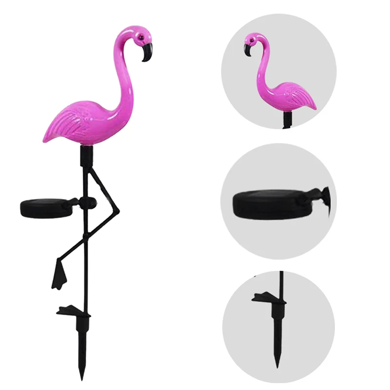 LED Solar Garden Light Simulated Flamingo Lawn Lamp Waterproof Solar