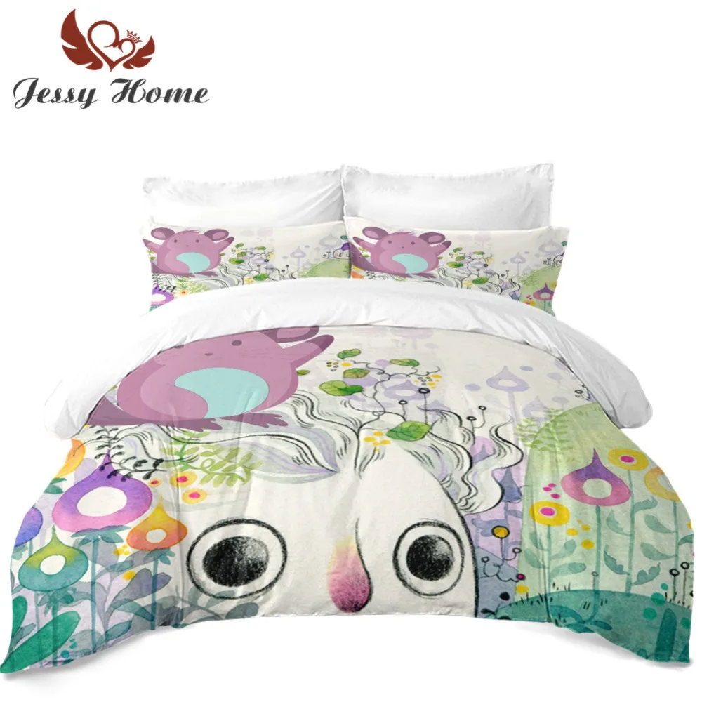 Factory Direct Bedding Set Totoro Duvet Cover Smile Colorful Bed