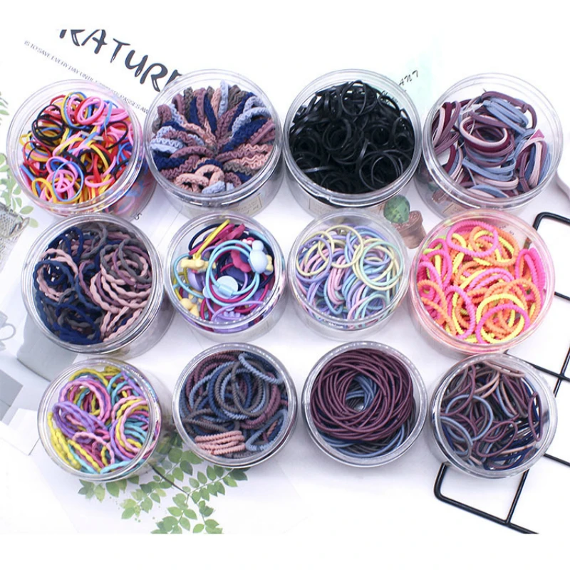 

100pcs/set Boxed Baby Girls Elastic Hair Band Rubber Bands Children Hair Ring Ponytail Holder Headband Korea Hair Accessories