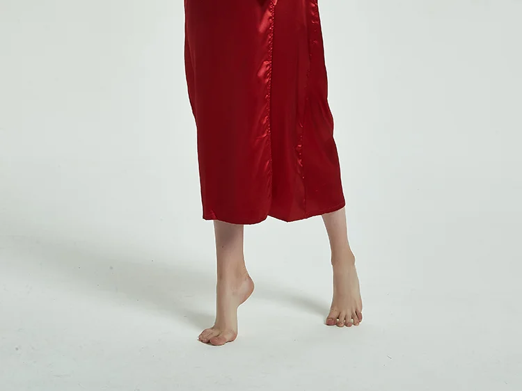 Осенний женский длинный халат, шелковое атласное кимоно, женский халат с поясом, ночной халат, сексуальное женское белье, ночная рубашка размера плюс M-XL