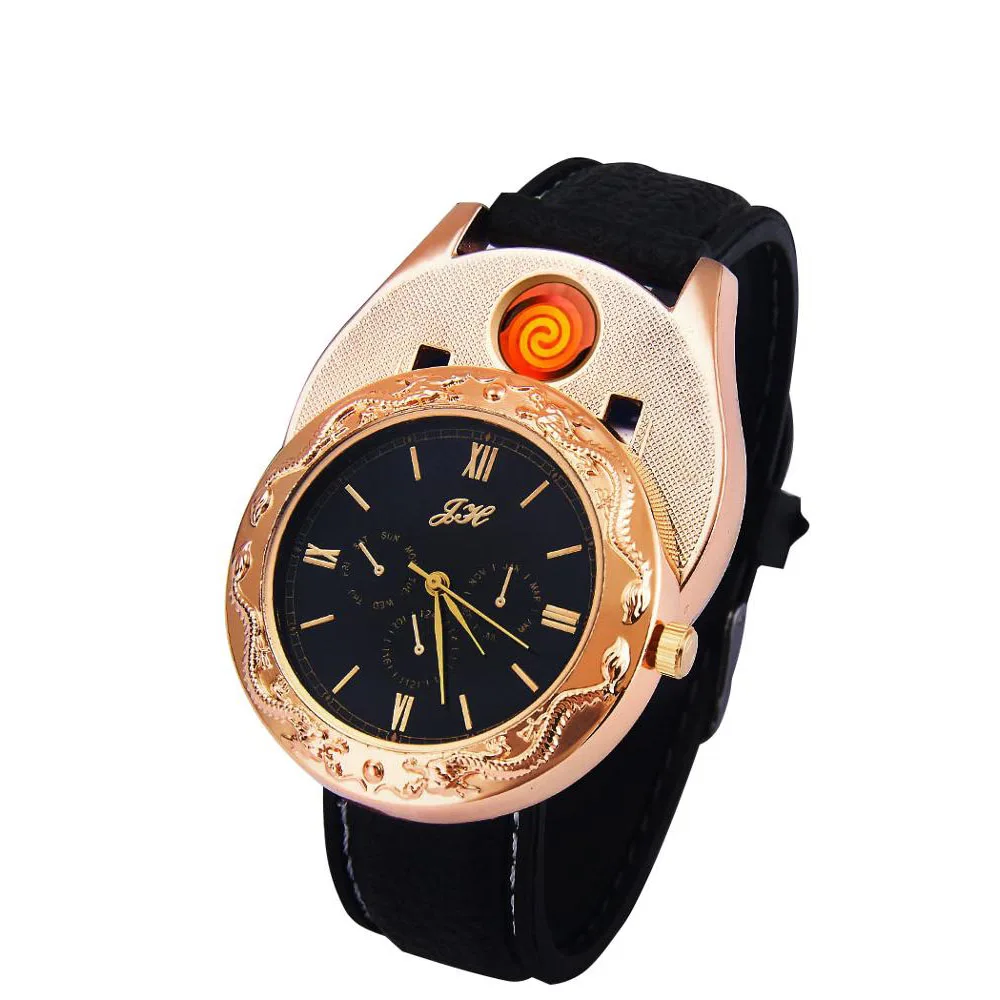 

New Product Fashion Rechargeable Coil Heating Wrist Watch Usb Lighter High Quality Hot Selling Best Friend For Men and Woman