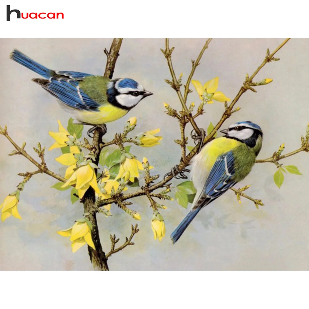 

Huacan Diamond Painting Bird Pictures By Rhinestones Diamond Mosaic Animal Full Drill Square Kits Handwork Diamond Embroidery