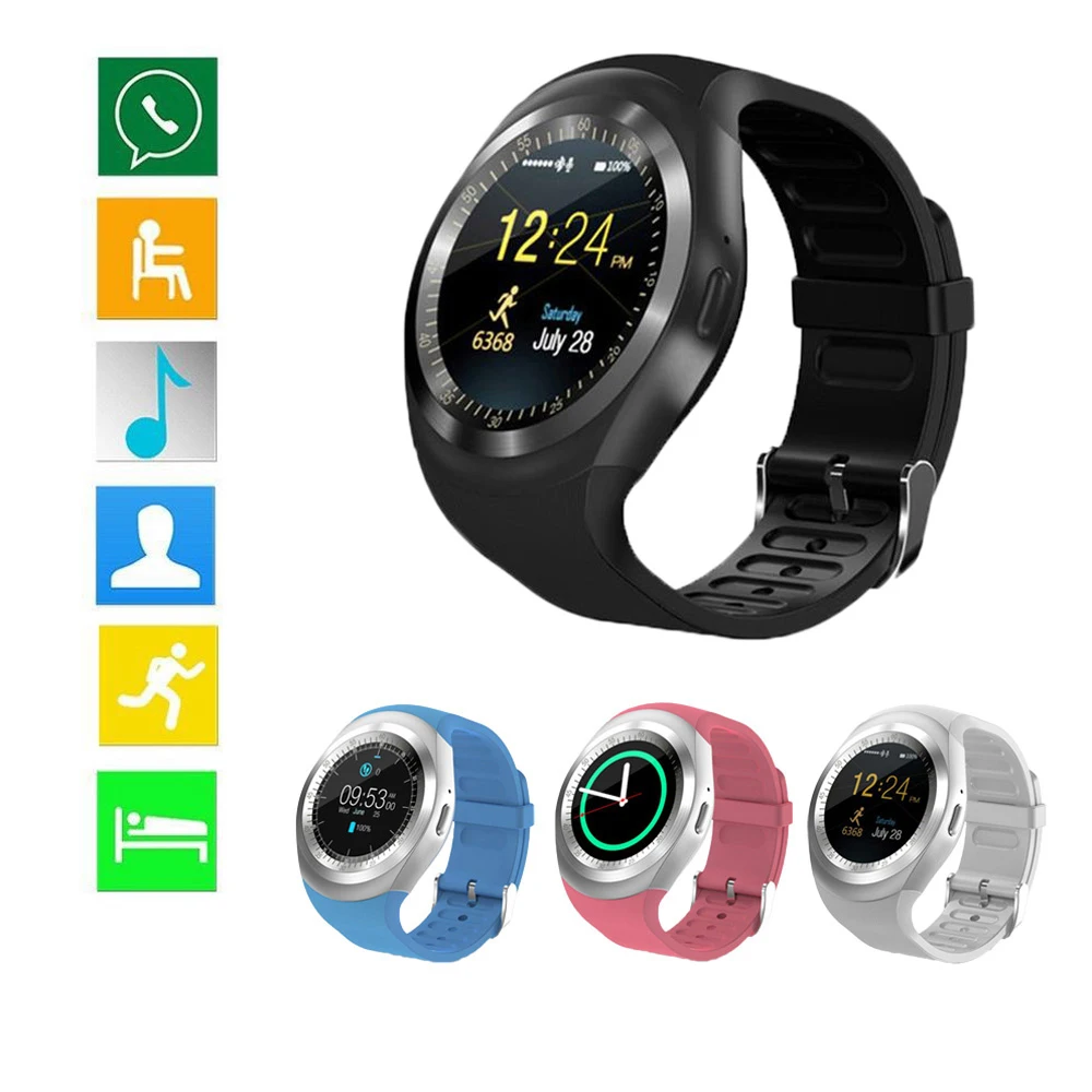 Y1 Smart watch Bluetooth Relogio Men Women Clock Android Smartwatch Waterproof Phone Call GSM Sim Remote Camera Sports Pedometer