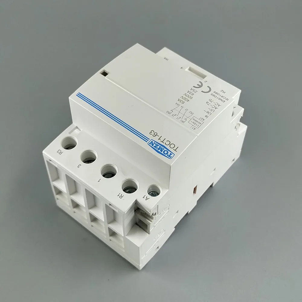 TOCT1 4P 63A 110V Катушка 400V~ 50/60HZ Din rail бытовой ac Контактор В соответствии с стандартом 4NO или 2NO 2NC контакторы