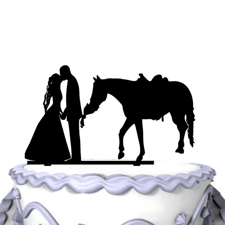 Meijiafei Cowgirl and Horse Party Anniversary Cake Topper