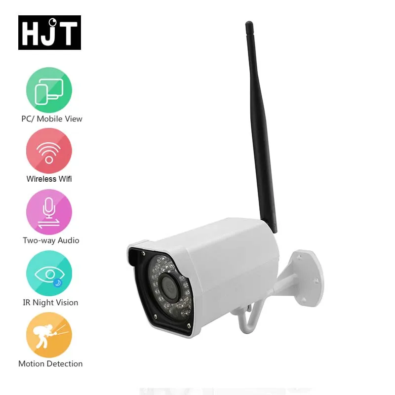 

HJT AUDIO Wireless Wifi HD 720P 1MP IP Camera Security Outdoor 36IR Night Vision Metal Network CCTV Android IOS P2P ONVIF H.264
