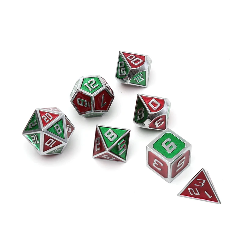 

Chengshuo dnd metal dice rpg polyhedral set dungeons and dragons d&d table game d20 12 10 6 Zinc alloy double color digital dice