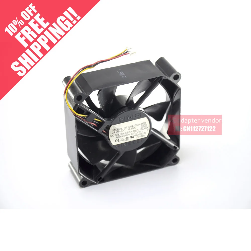 

NMB-MAT 8025 24V 0.18A 3110KL-05W-B69 Power Inverter 8cm fan 3 lines