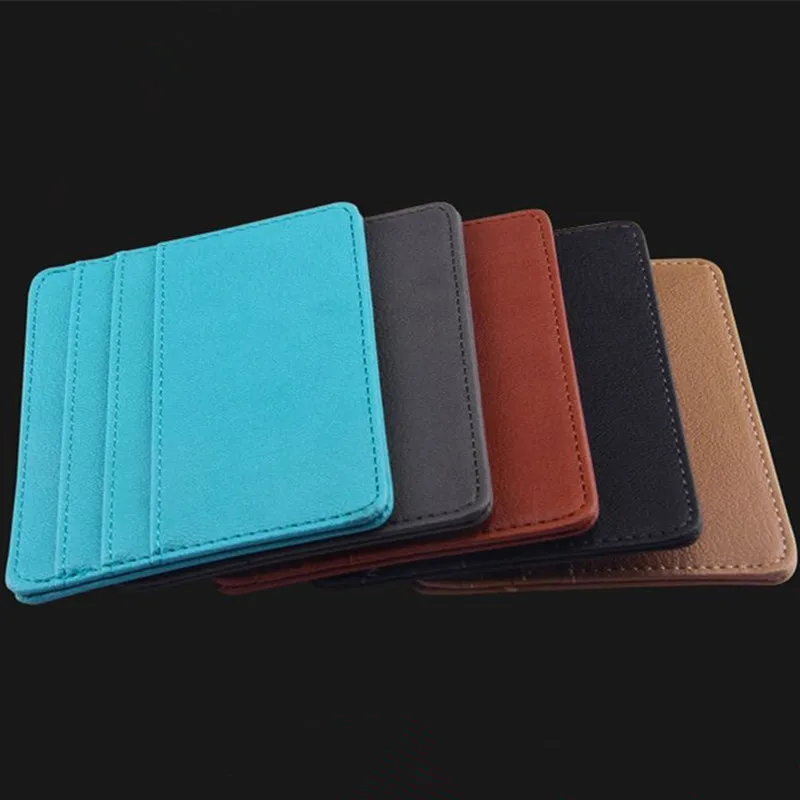 

Coloffice 1PC Candy Color PU Card Holder Three Card Multi-Card Credit/Bank Case Name Card Package Note Holder Business Office