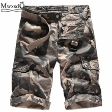 Mwxsd Брендовые мужские повседневные камуфляжные хлопковые шорты-карго, облегающие шорты для бега, короткие брюки, мужские шорты до колена