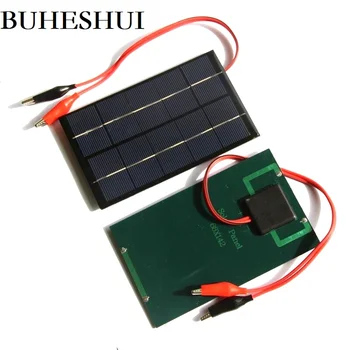 

BUHESHUI 2W 5V Solar Cell Epoxy Polycrystalline Solar Panel+Clip For Charging 3.6V Battery System Toy LED Light Study 142*88mm