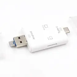 Портативный Многофункциональный 4 в 1 Card Reader USB 2,0 Secure Digital Тип карты памяти-C OTG картридер карты расширения