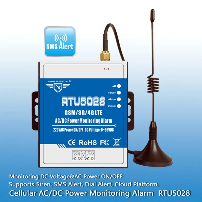 RTU5028 AC/DC Power Voltage Status Monitoring Power Failure/Recover Alarm via GSM 3G 4G Network Supports Siren Sound