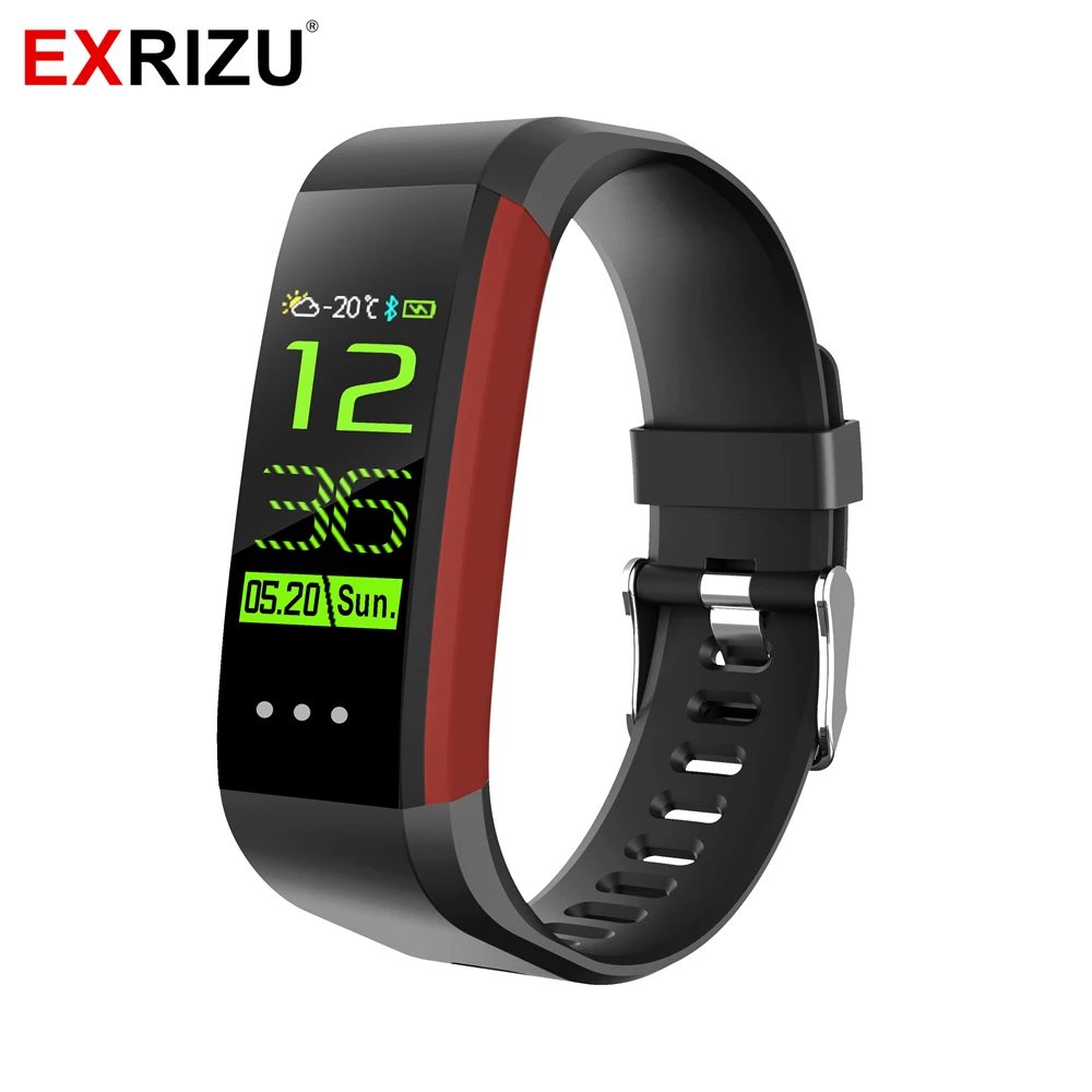 EXRIZU CK16 Bluetooth Smart Браслет IP67 Водонепроницаемый USB зарядка Порты и разъёмы сердечного ритма крови Давление монитор Интеллектуальный напоминание