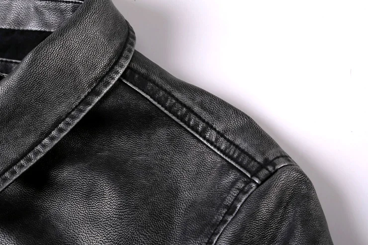 Новая кожаная куртка Для мужчин брендовые винтажные старый цвет ручная стирка Для мужчин s короткий тонкий PU кожаная куртка Для мужчин байкеры мотоциклетная куртка Тонкий F2039