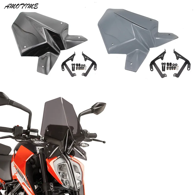 

Motorcycle Sports Windshield WindScreen Visor Viser Fits For KTM Duke 125 390 2017 2018 Duke125 Duke390 17 18 Double Bubble