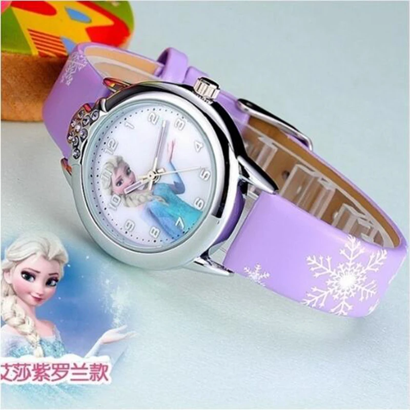 Новые relojes детские часы с рисунком из мультфиломов часы принцессы модные детские милый резиновый кожаный Горячие кварцевые часы для девочек Relogio Feminino