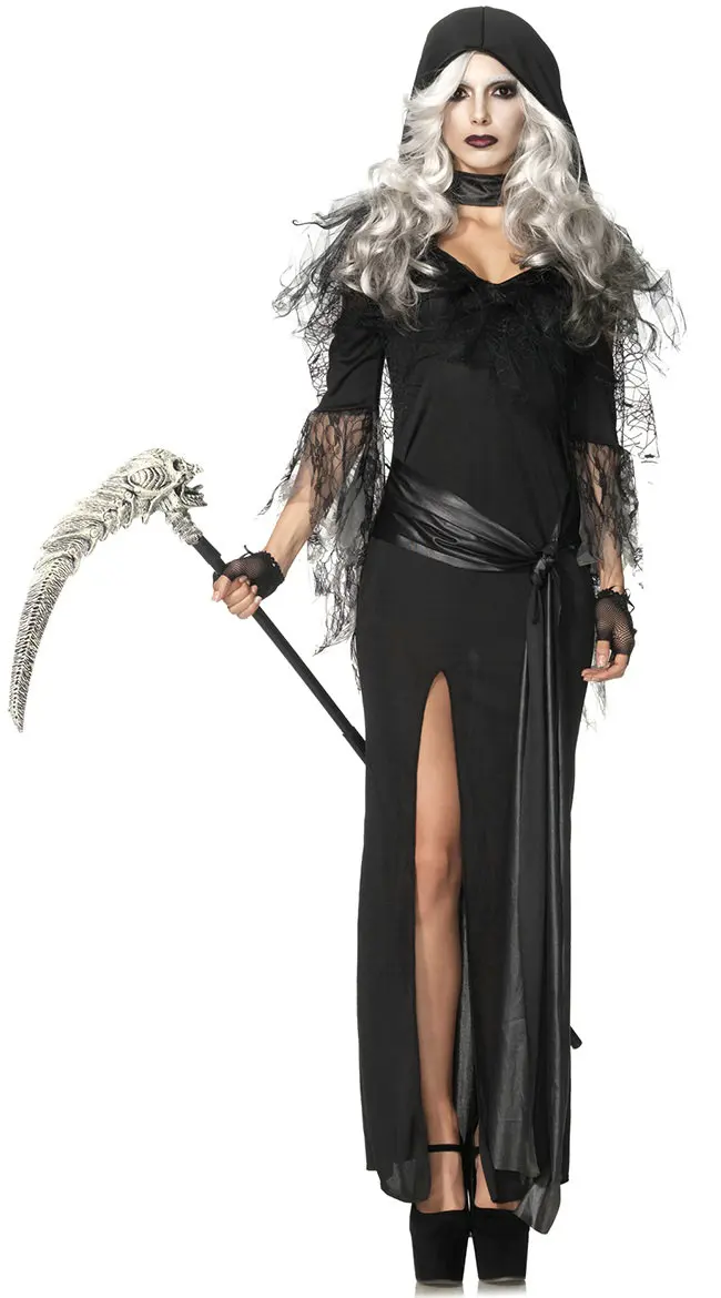 Two piece Sexy Grim Reaper Costume Donning Adult Halloween