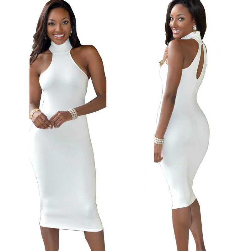 

2019 Women Dress White Hollow Out Party Club Sexy Dresses Female Lady summer spring dress Casual Mi-Calf Dress NQ863201