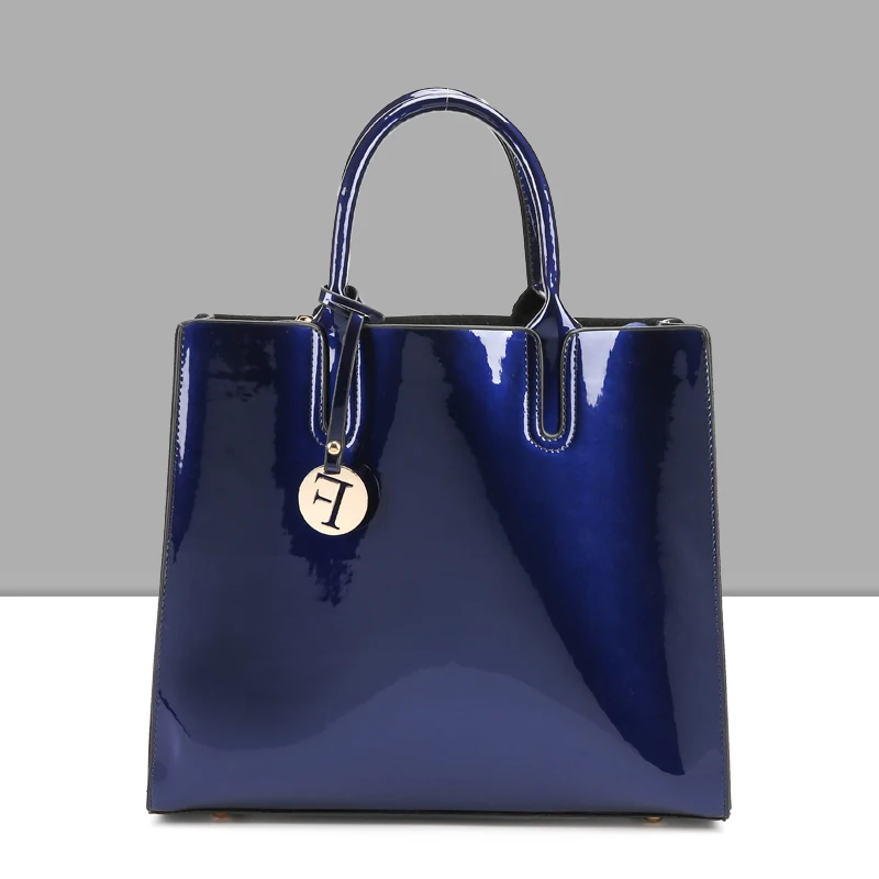Яркая поверхность, женские сумки, модные сумки, дизайнерская сумка, роскошная Брендовая женская большая сумка, женские ручные сумки - Цвет: Blue