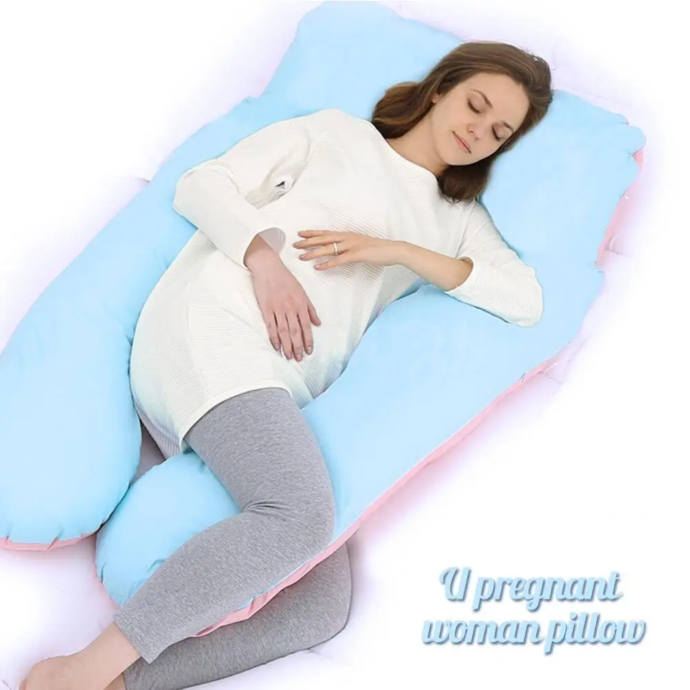 

Belly Contoured U Shape Body Pregnancy Pillow Maternity Cushion Zippered Cover
