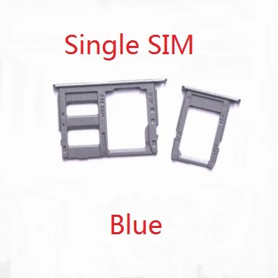 SIM для Samsung Galaxy J3, J5, J7 года/J330 J530 J730F sim-карты лоток адаптер держателя слота аксессуары. Один/двойной - Цвет: Single SIM Blue