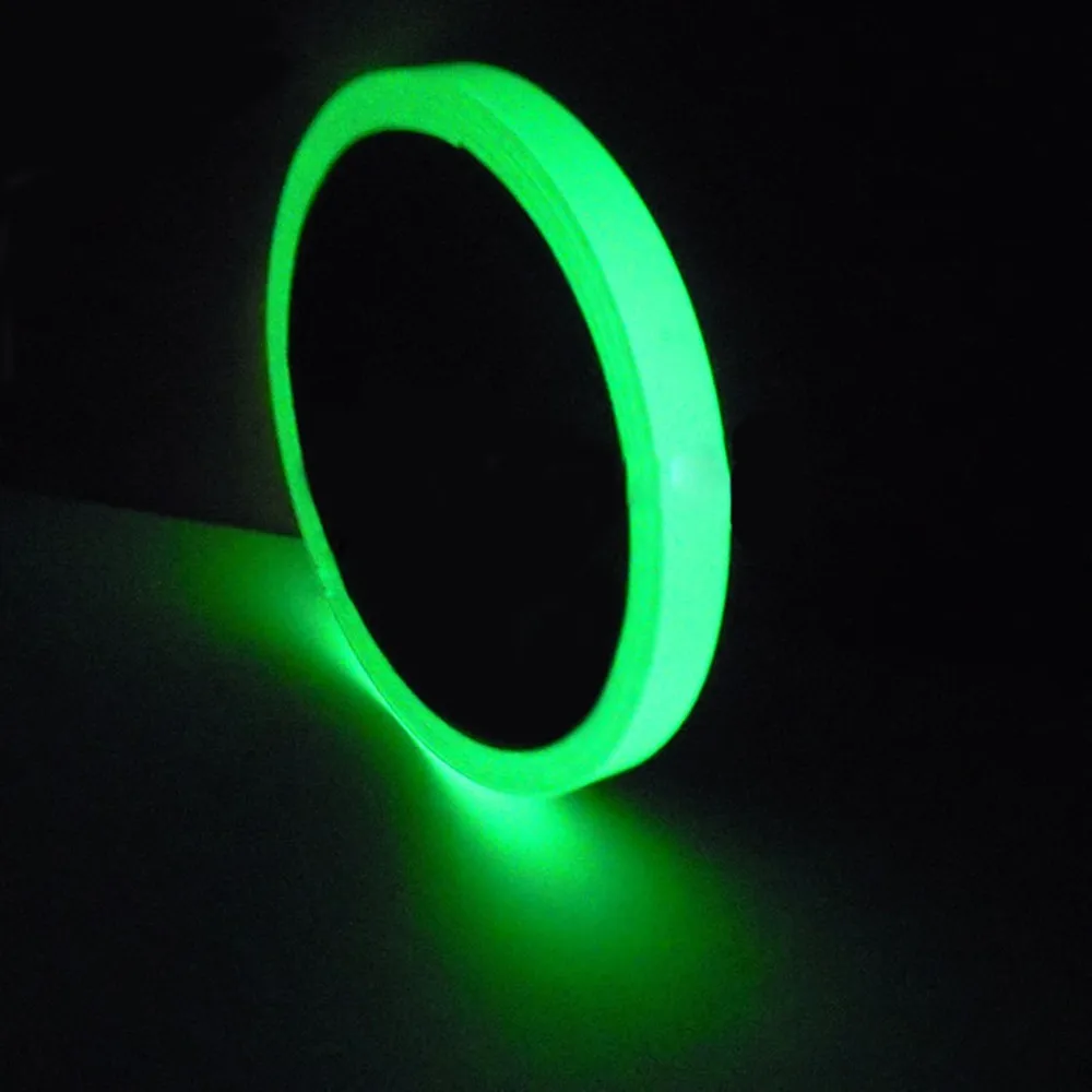 

1PC Glow Fluorescent Stairs Sticker Permanent Cycle DIY Warning Luminous Strip Anti-collision Sticker 10-30mm Width 3M Length B