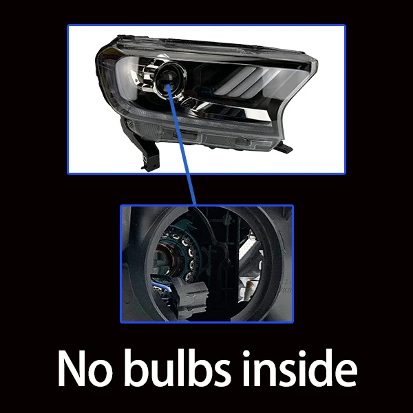 АКД стайлинга автомобилей для Ford фара дальнего света- Everest светодиодный налобный фонарь H7 D2H Hid вариант Ангел глаз биксеноновые фары аксессуары - Цвет: Headlight No Bulb