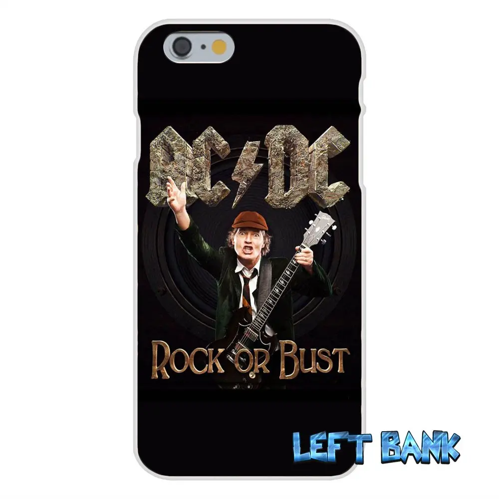 Мягкий силиконовый прозрачный чехол из ТПУ для Samsung Galaxy Note 3 4 5 S4 S5 MINI S6 S7 edge ACDC Rock