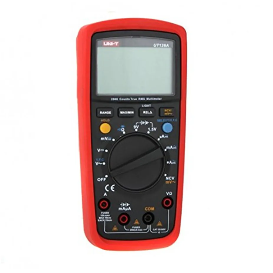

UNI-T UT139A True RMS Digital Multimeter Auto Range AC/DC Amp/Volts Ohm Tester with Data Hold, NCV,and Battery Test