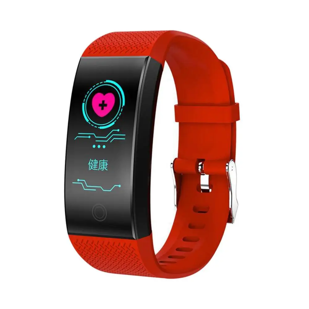 QW18 умные часы спортивные фитнес-активности пульсометр кровяное давление часы Поддержка SMS/WhatsApp/Facebook/twitter 30 Горячая - Цвет: Красный