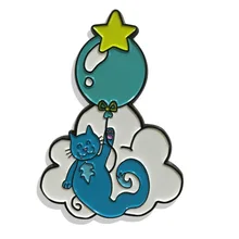 Штамп на заказ литой серебряный значок милые бейджи с котом