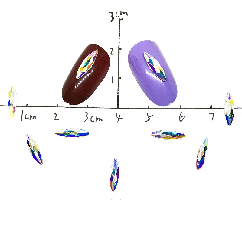 

Horse Eye Glass Nail Art Diamond Rhinestones 3d Nail Accessoires Charms Nailart Supply Oval Crystal Stone Colorful Decorations