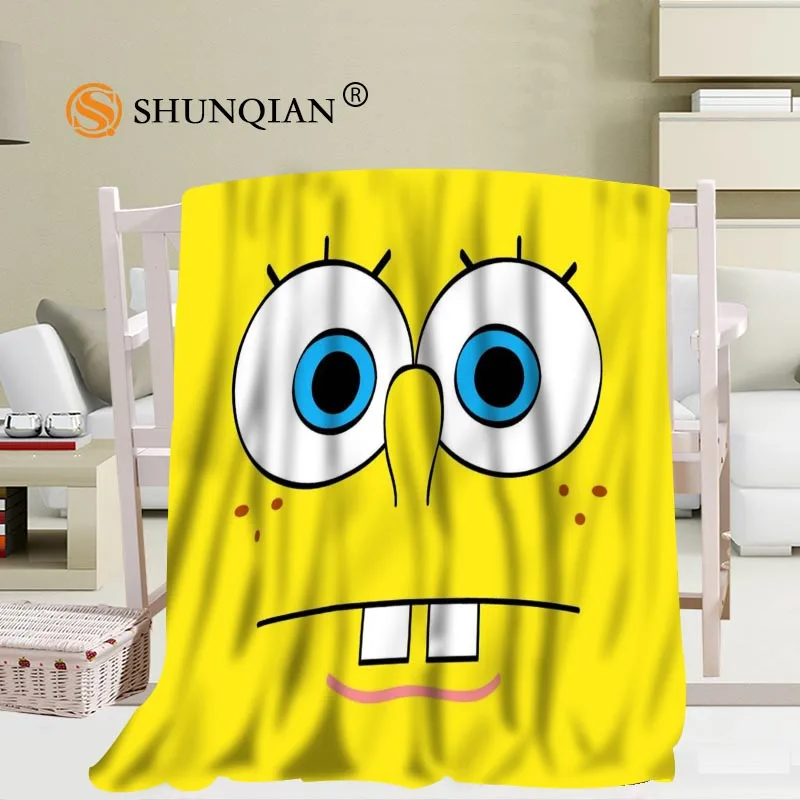 

Custom Spongebob Cartoons Blanket Soft DIY Your Picture Decoration Bedroom Size 56x80Inch,50X60Inch,40X50Inch A7.10