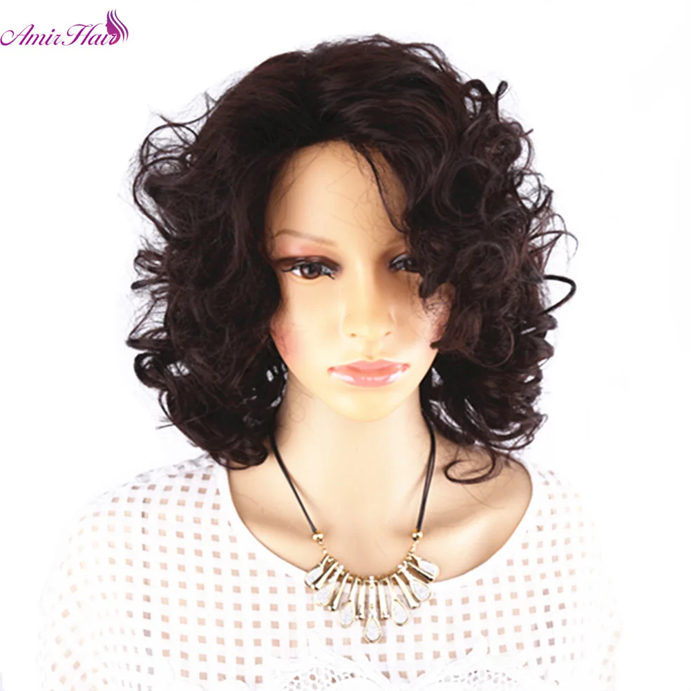 

Amir Hair 10inch Synthetic Afro Wig Brown Loose Wave Wigs for Women Heat Resistant short wigs