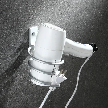 

Wall Hair Dryer Rack Space Aluminum Bathroom Wall Mount Hair Shelf Storage Rack