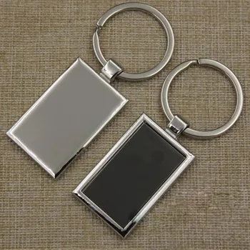 

Wholesale-50Pcs Blank Metal Key Chain High Quality Tungsten Steel Promotion Tags Customize Logo Laser Keyrings - Free Shipping